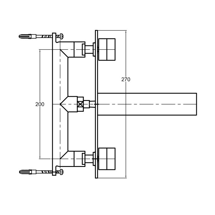Bateria umywalkowa Kohlman Excelent, podtynkowa, 3-otworowa, wylewka 20cm, chrom