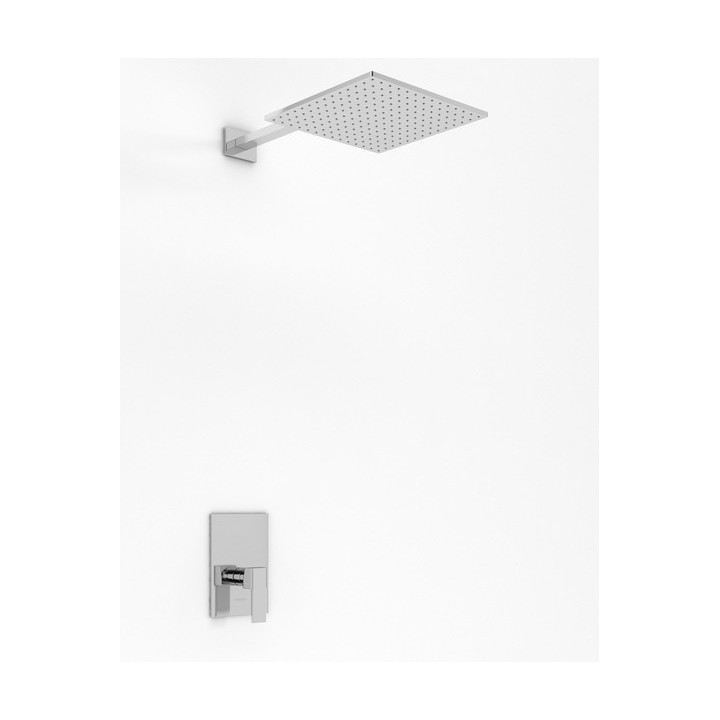 Zestaw wannowy Kohlman Excelent, podtynkowy, kwadratowa deszczownica 20cm, 3 wyjścia wody, chrom