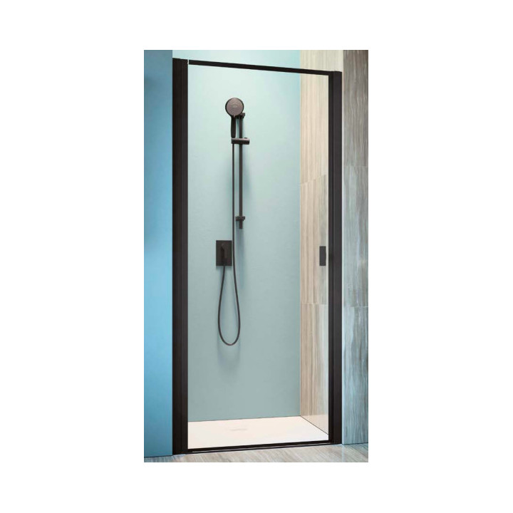 Front do kabiny prysznicowej Radaway Nes 8 Black KDS I 140,  drzwi lewe, szkło przejrzyste, 1400x2000mm, czarny profil