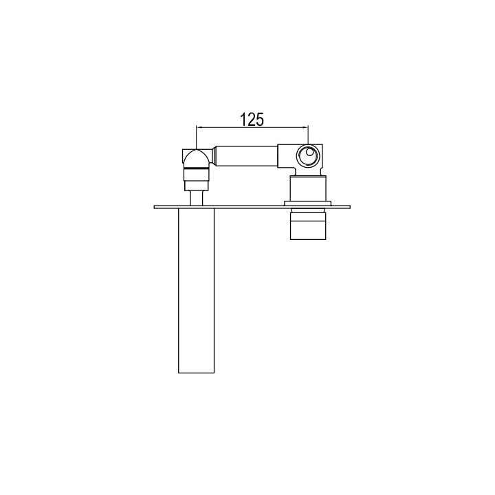 Bateria umywalkowa Kohlman Axis, podtynkowa, wylewka 17cm, chrom