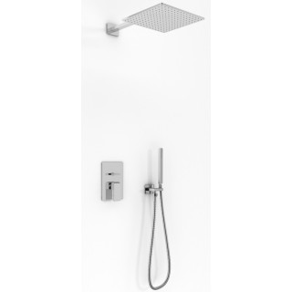 Zestaw prysznicowy Kohlman Foxal, podtynkowy, kwadratowa deszczownica 20cm, 2 wyjścia wody, chrom