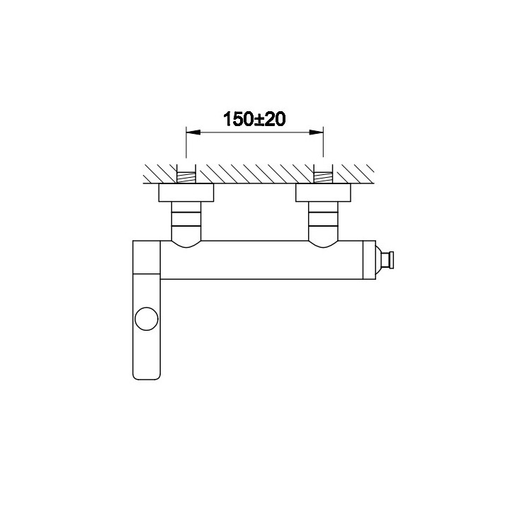 Bateria wannowa Kohlman Gixs, natynkowa, 2 wyjścia wody, chrom