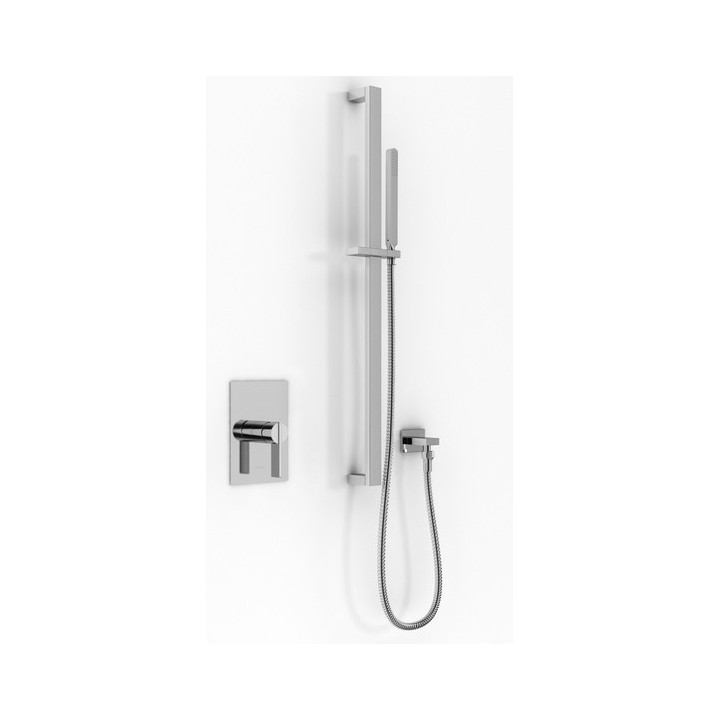 Zestaw prysznicowy Kohlman Boxine, podtynkowy, 1 wyjście wody, z relingiem, chrom
