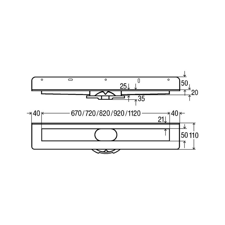 Korpus do odpływu liniowego Viega Advantix, ścienny, 80cm,  nr wzoru 4982.20