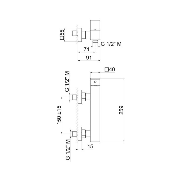 Bateria wannowa Vema Lys, natynkowa, wylewka 188mm, zestaw natryskowy, chrom