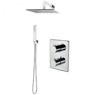 Zestaw natryskowy Vema Maira, podtynkowy, bateria termostatyczna, 2 wyjścia wody, deszczownica okrągła 20cm, chrom
