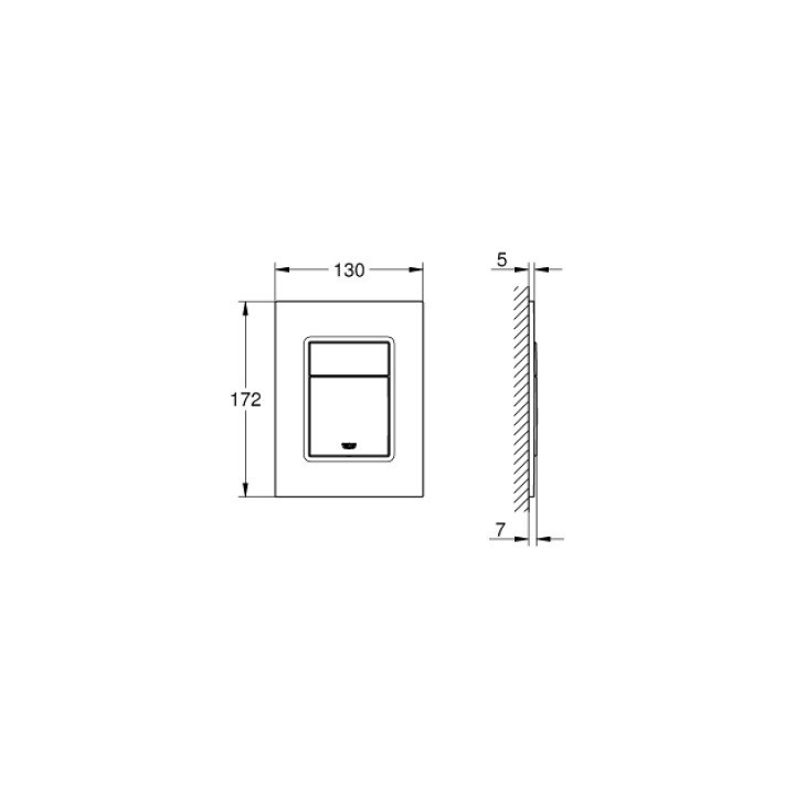 Przycisk do spłuczki Grohe Skate Metropolitan S, 130 x 172 mm, warm sunset