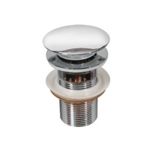 Klik klak umywalkowy duży z przelewem - chrom