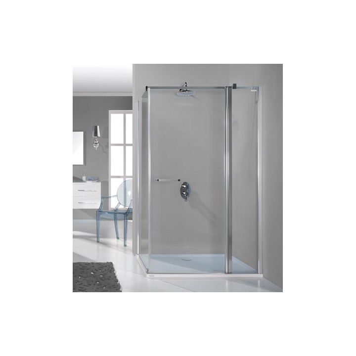 Kabina narożna prostokątna Sanplast Prestige III KNDJ2/PRIII-80x110-S smW0, uniwersalna, 80x110cm, drzwi skrzydłowe, profil sreb