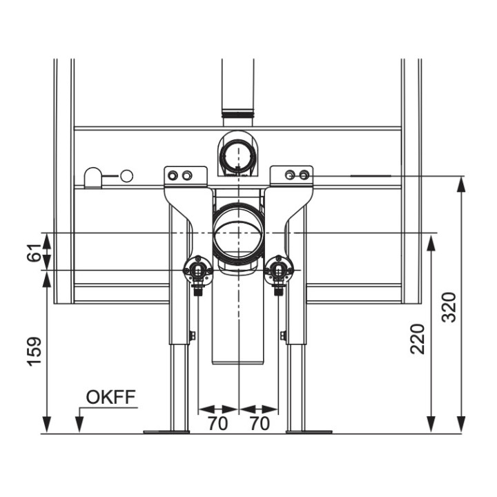 Zestaw montażowy TECEone, dla stelaża TECEconstruct ze spłuczką Octa, 8cm