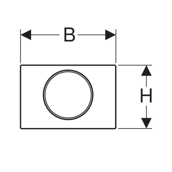 Przycisk uruchamiający Geberit Sigma10, 24,6x16,4cm, do spłukiwania z funkcją stop, stal nierdzewna, pierścień ozdobny polerowan