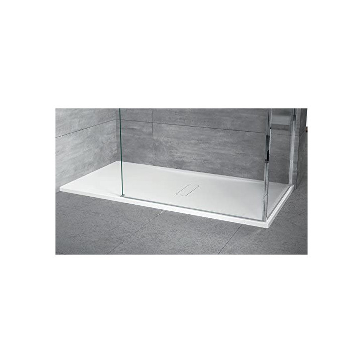 Brodzik prostokątny Novellini Custom Touch, 100x80cm, montaż na posadzce, wysokość 3,5cm, akryl, biały mat