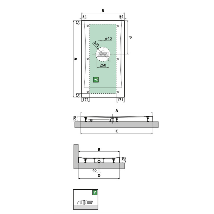 Brodzik prostokątny Novellini Custom, 180x80cm, montaż na posadzce, wysokość 3,5cm, akryl, możliwość przycinania, biały mat