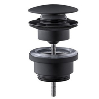 Korek klik-klak Gedy, do umywalek, mosiądz, czarny mat