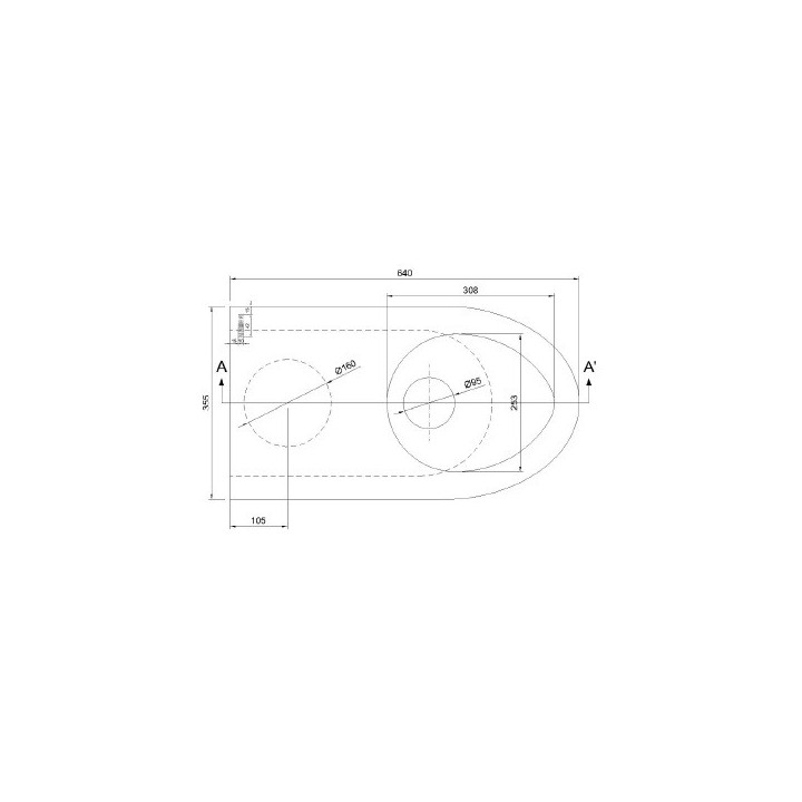 Miska stojąca, stalowa z odpływem uniwersalnym, Nofer WC - chrom