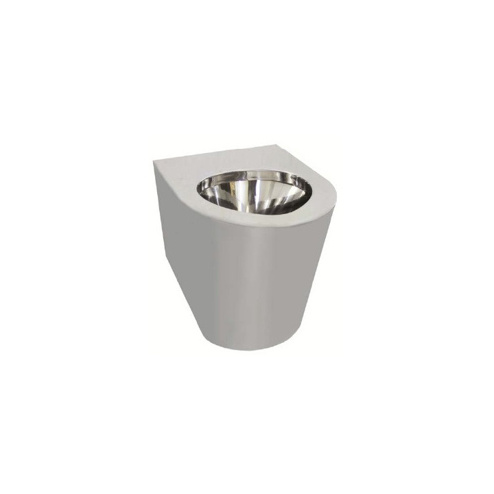 Miska stojąca dla niepełnosprawnych, stalowa z odpływem poziomym, Nofer WC - chrom