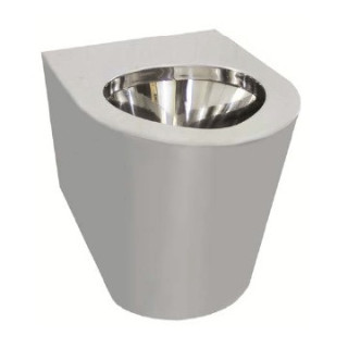 Miska stojąca dla niepełnosprawnych, stalowa z odpływem poziomym, Nofer WC - satyna