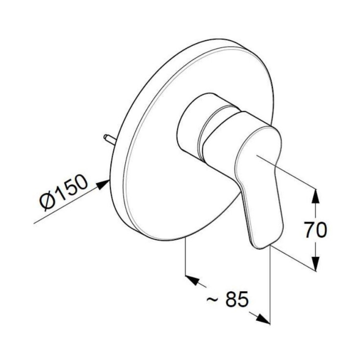 Bateria wannowo-natryskowa Kludi Pure&Easy, podtynkowa, przełącznik, element zewnętrzny, chrom