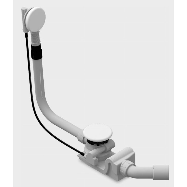 Syfon specjalny Kaldewei do wanien Centro Duo i Elipso Duo, emaliowana pokrywa i pokrętło, biały