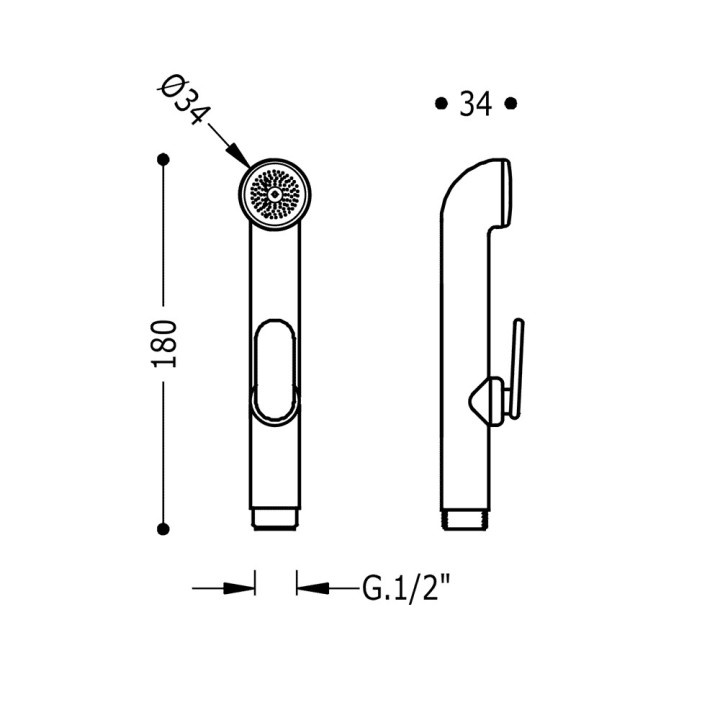 Słuchawka Tres, z przyciskiem odcinającym strumień, chrom