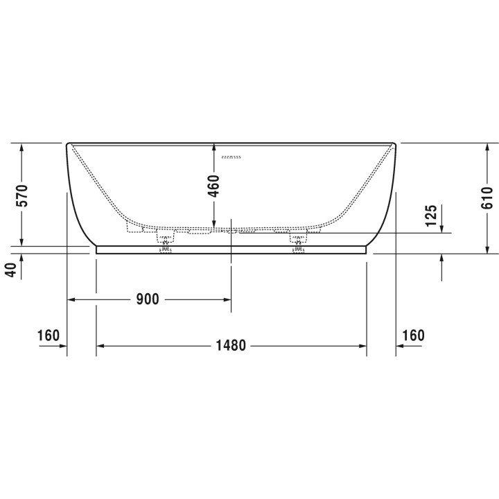 Wanna wolnostojąca Duravit LUV, 180x85cm, biała