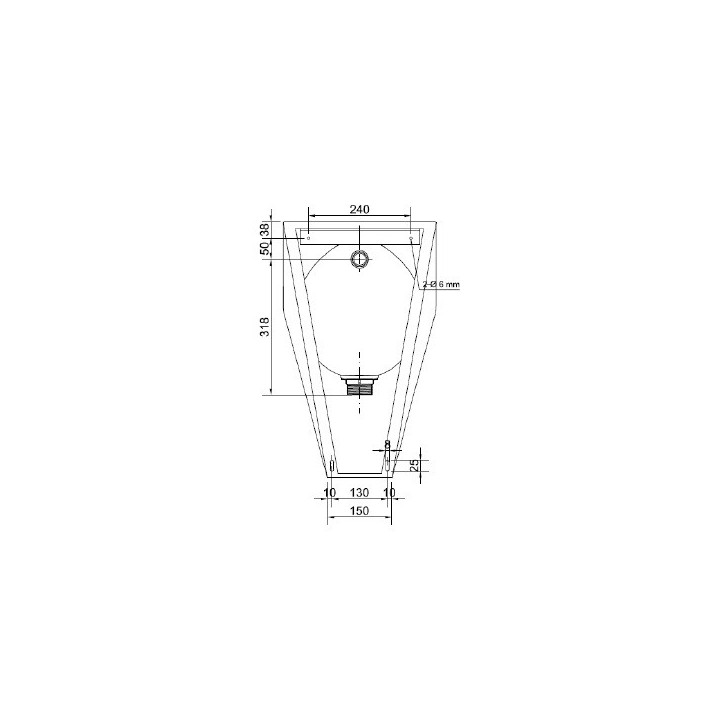 Pisuar wiszący ze stali nierdzewnej, Nofer WC - satyna