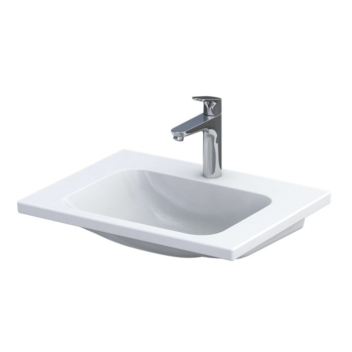 Umywalka meblowa Oristo UNI Cera, 50x46cm, bez przelewu, ceramiczna, biała