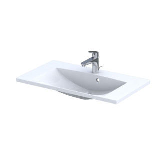 Umywalka meblowa Oristo UNI Amelia, 60x46cm, z przelewem, konglomeratowa, biała