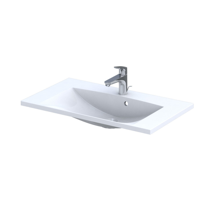 Umywalka meblowa Oristo UNI Amelia, 60x46cm, z przelewem, konglomeratowa, biała