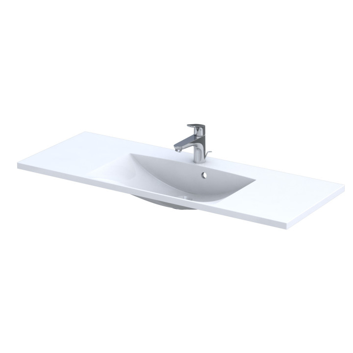 Umywalka meblowa Oristo UNI Amelia, 80x46cm, z przelewem, konglomeratowa, biała