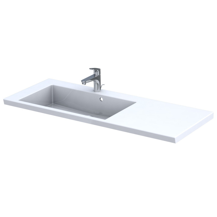 Umywalka meblowa Oristo Brylant, 85x50cm, z przelewem, konglomeratowa, biała