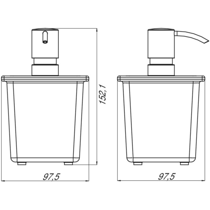 Kubek szklany Emco Liaison, kwadratowy, 97,5x97,5mm