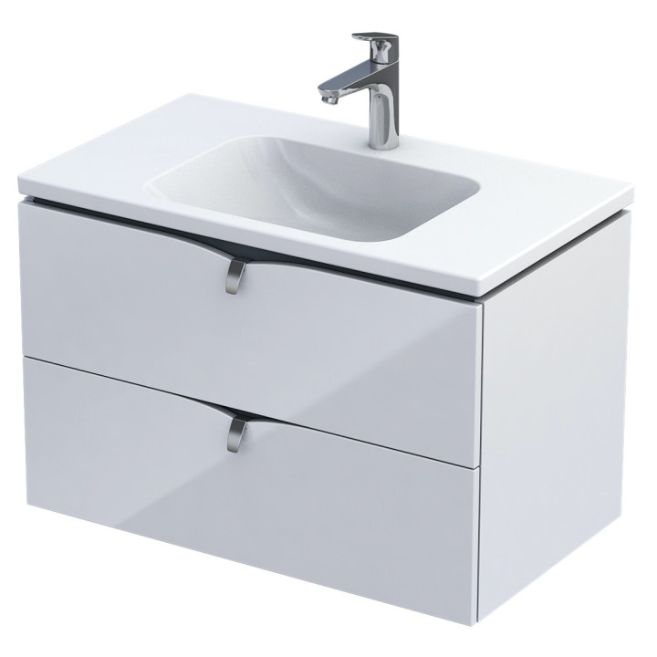 Szafka podumywalkowa Oristo Siena, 60cm, dwie szuflady, biały połysk