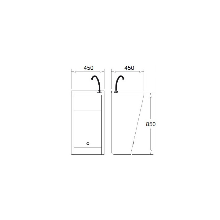Umywalka stojąca ze stali nierdzewnej z elektroniczną wylewką, Nofer Wash - satyna