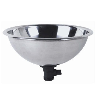 Umywalka podwieszana pod blat z przelewem, ze stali nierdzewnej, Nofer Wash, 40,5cm - satyna