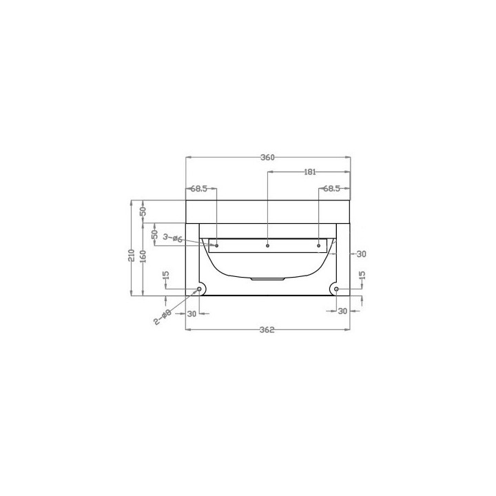 Umywalka naścienna, ze stali nierdzewnej, Nofer Wash - satyna