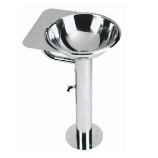 Umywalka stojąca, ze stali nierdzewnej, Nofer Wash - chrom