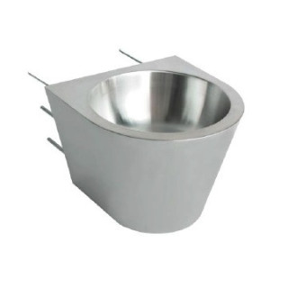 Umywalka naścienna wandaloodporna, ze stali nierdzewnej, Nofer Vandal - satyna