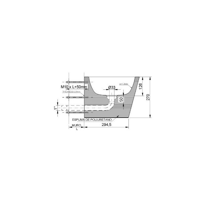 Umywalka naścienna wandaloodporna, ze stali nierdzewnej, Nofer Vandal - satyna