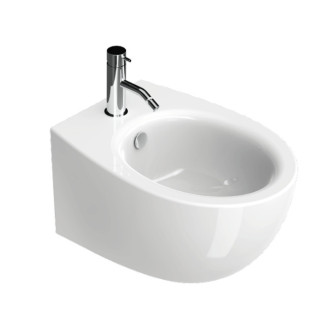 Bidet wiszący Catalano Italy, 52x37cm, z przelewem, otwór na baterię, biały połysk