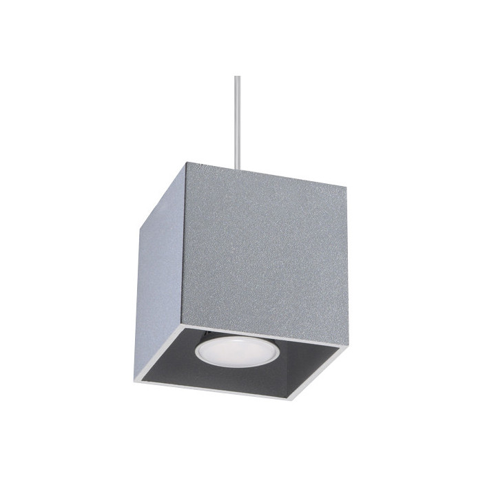 Lampa wisząca Sollux Ligthing Quad 1, 10cm, kwadratowa, GU10 1x40W, czarna