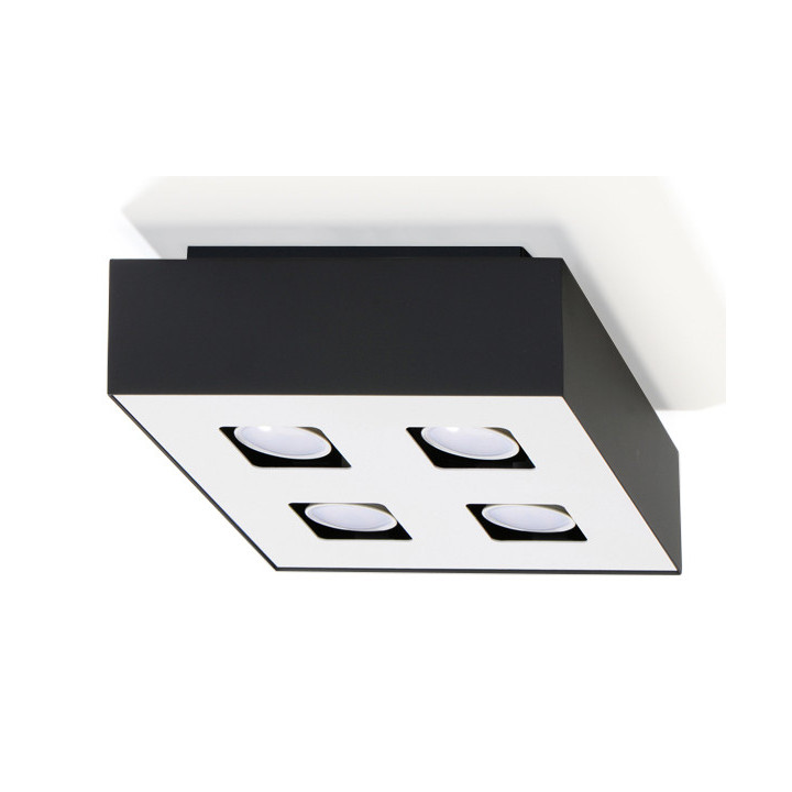 Plafon Sollux Ligthing Mono 4, 24x24cm, kwadratowy, GU10 4x40W, biały