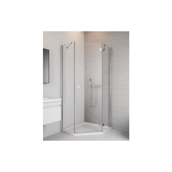 Kabina 80x80cm Radaway Essenza New PTJ pięciokątna, lewa szkło przejrzyste - sanitbuy.pl