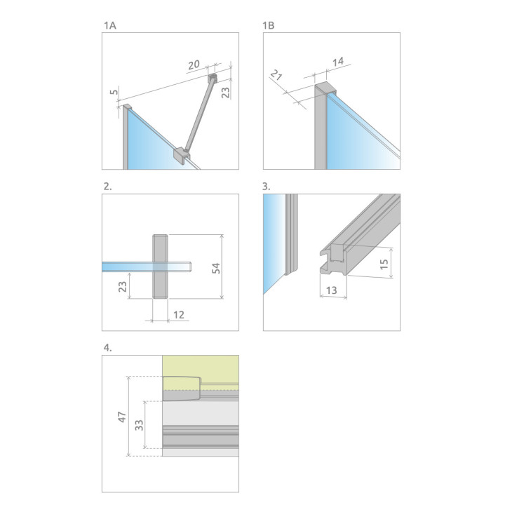 Parawan nawannowy Radaway Nes 8 Black PNJ I, prawy, szkło przejrzyste, 100x150cm, czarny profil