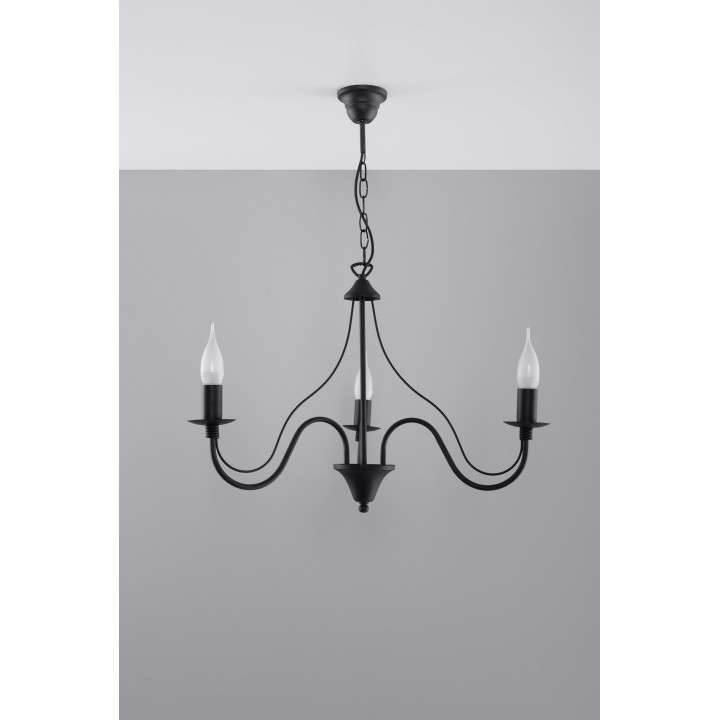 Żyrandol Sollux Ligthing Minerwa 3, 60cm, E14 3x40W, biały
