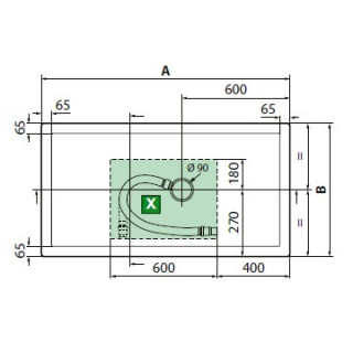 Brodzik akrylowy Novellini Olympic Plus 110x70x4,5cm - biały