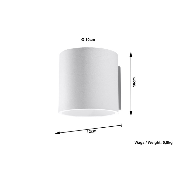 Kinkiet Sollux Ligthing Orbis 1, 10cm, okrągły, G9 1x40W, szary