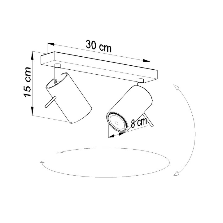 Kinkiet Sollux Ligthing Ring 1, 8x15cm, 1xGU10 LED 6W, szary