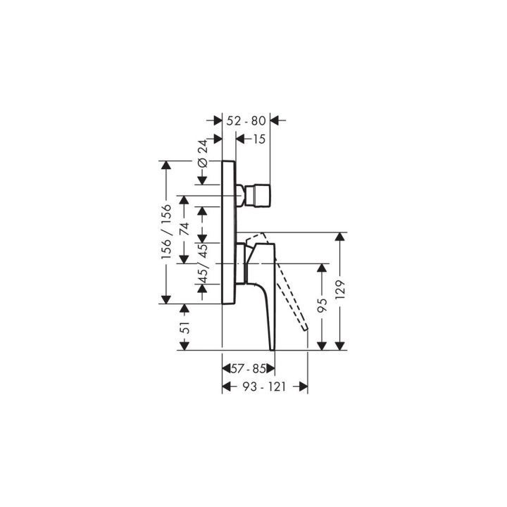 Bateria wannowo-prysznicowa Hansgrohe Metropol podtynkowa chrom - sanitbuy.pl
