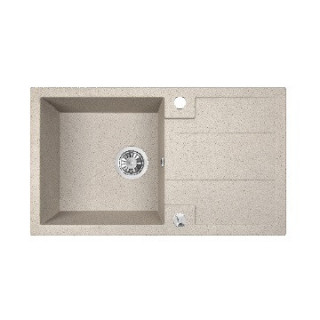 Zlewozmywak granitowy, 1 komora z ociekaczem, Laveo - beżowy